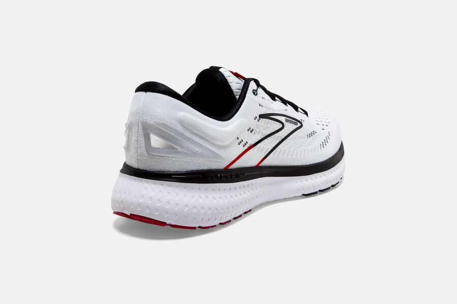 Brooks Running Shoes - Glycerin 19 Road Mens - White/Black/Red - RTH-209615